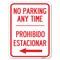 Signmission No Parking Anytime Prohibido Estacionar W/ Left Arrow Alum Parking Sign, 18" x 24", A-1824-23767 A-1824-23767 - alternate 1